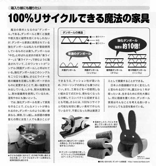 三菱電機情報紙「段ボール家具」掲載記事