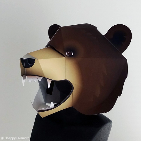 ペーパークラフトクマのかぶりもの