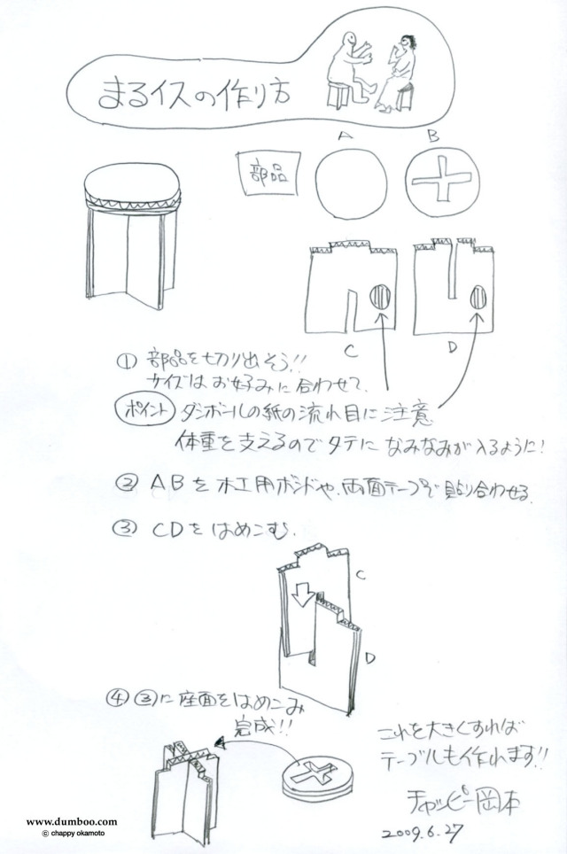 ダンボール家具の作り方：椅子＆テーブル編