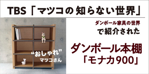 マツコの知らない世界で紹介されたダンボール本棚モナカ900