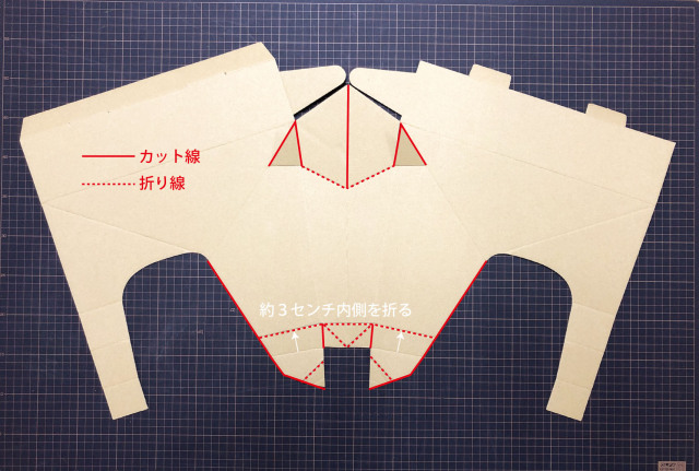ダンボール製ライオン被り物作り方